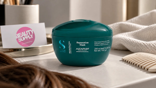 Mujer uruguaya con cabello saludable aplicándose tratamiento capilar en casa