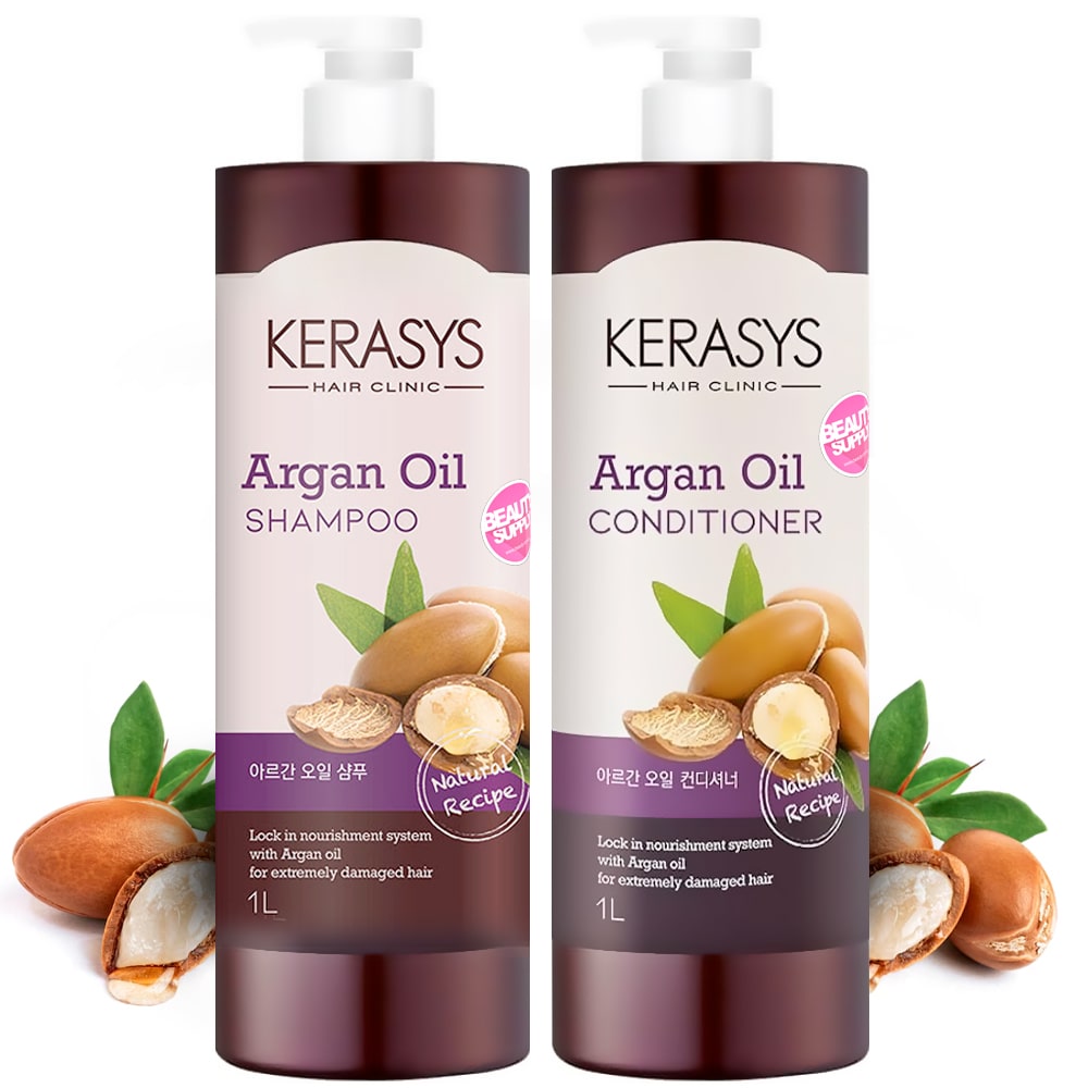 Shampoo y Acondicionador Kerasys con Aceite de Argan, natural
