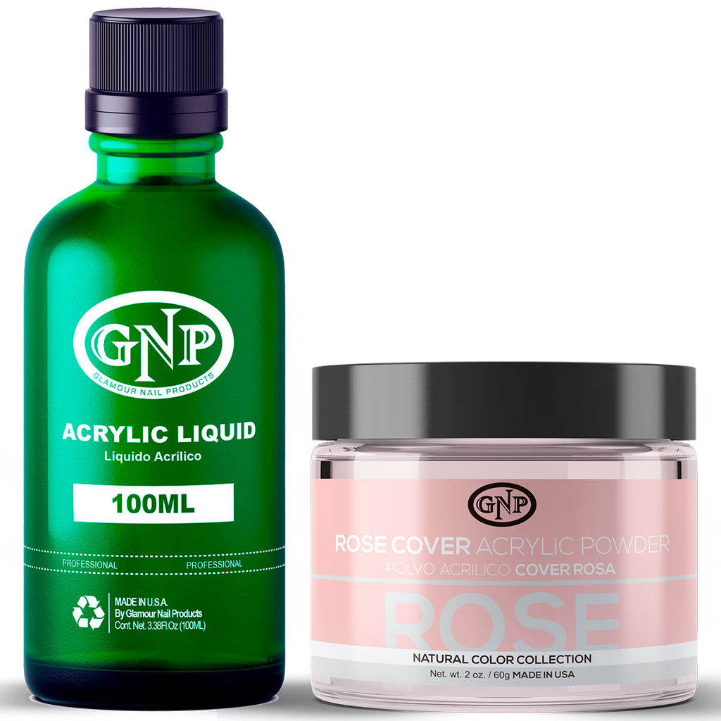 Cover GNP Rose 60Gr. + Líquido Acrílico GNP 100Ml en Beauty Supply