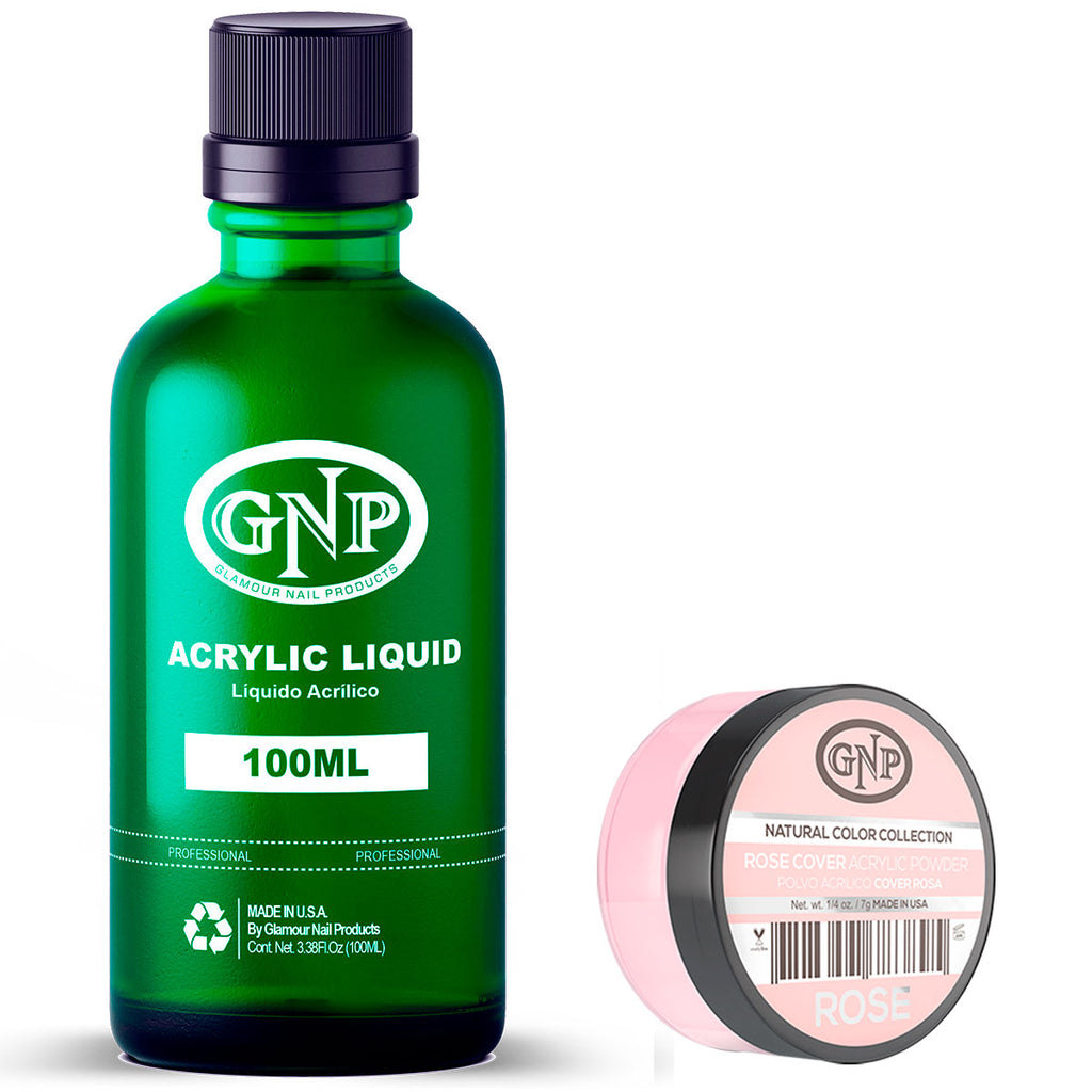 Cover GNP Rose 7Gr. + Líquido Acrílico GNP 100Ml en Beauty Supply