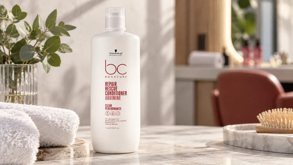 Botella de Acondicionador Bonacure Repair Rescue Fortalecedor 1 litro de Schwarzkopf sobre fondo neutro