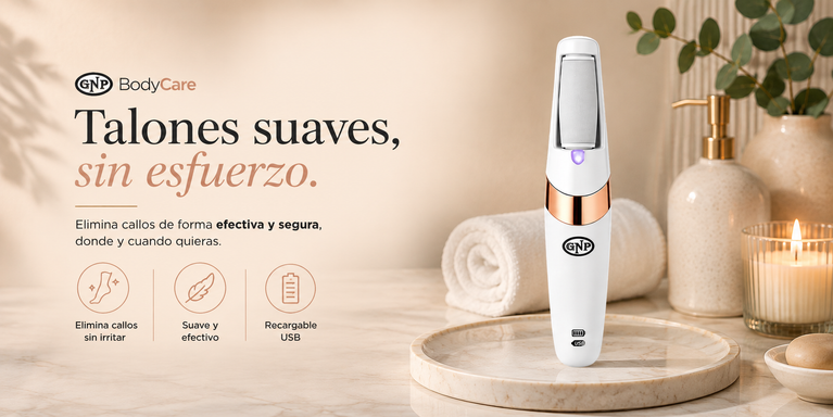 GNP BodyCare: removedor de callos eléctrico recargable por USB para talones suaves sin irritar