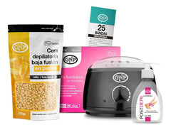 Kit Depilación Español Gnp Cera Perlas, Olla, Bandas, Aceite