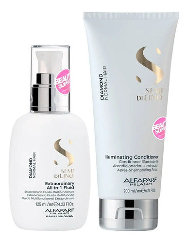 Pack Acondicionador Y All In One Alfaparf Diamond Semi Lino