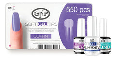 Kit Soft Gel Tips Gnp Con Pegamento, Bond Y Nail Prep