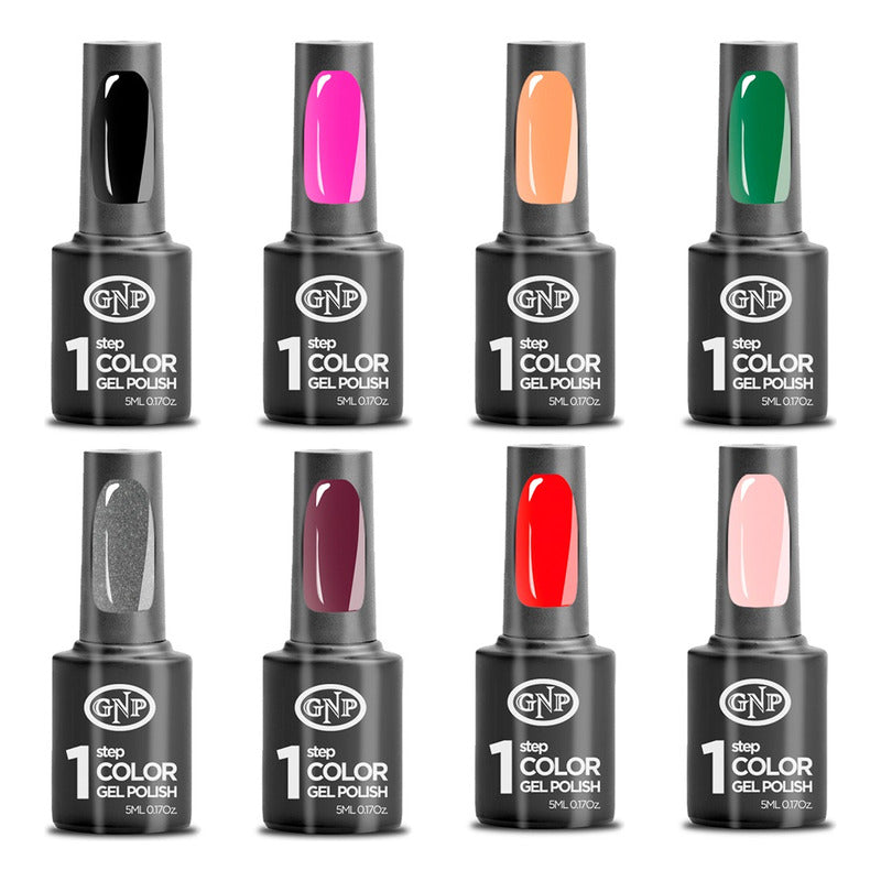 8 Esmaltes Semipermanentes Gel Uv/led Gnp De 1 Paso