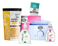 Kit Depilación Español Gnp Cera Perlas, Olla, Bandas Y Crema