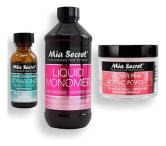 Mia Secret Liquido 240ml, Cover Uñas 59gr, Primer 30ml. Nice