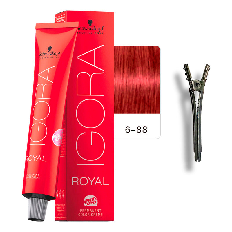 Tinta Igora Royal Schwarzkopf 60ml + Pinza Plástica 6.88