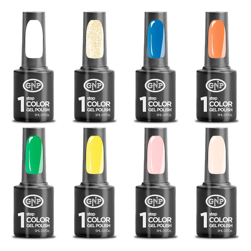 8 Esmaltes Semipermanentes Gel Uv/led Gnp De 1 Paso