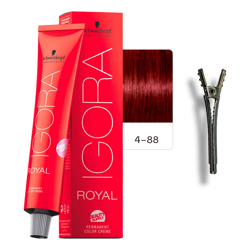 Tinta Igora Royal Schwarzkopf 60ml + Pinza Plástica 4.88
