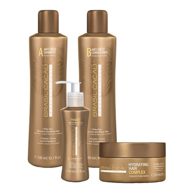 Brasil Cacau Shampoo Sin Sal Acondicionador Mascara Y Primer