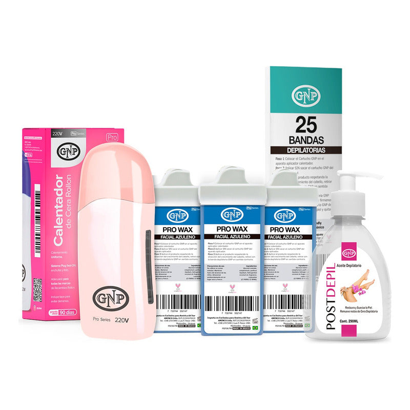 X3 Cera Depilatoria Gnp, Bandas, Calentador De Cera Y Aceite