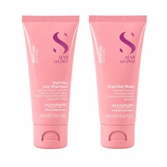Kit Alfaparf Hidratante Nutritivo Semi Di Lino Moisture Nutritive Con Shampoo 60ml + Máscara 60ml. Ideal Para Cabello Seco. Travel Size