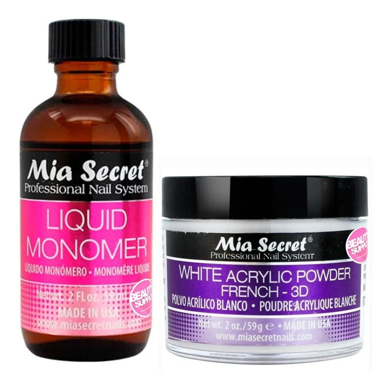 Mia Secret Liquido 59ml Y Polvo Acrilico Uñas 59gr. Nice