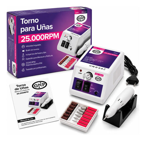 Torno Gnp 25000rpm Uñas Profesional Con Fresas Incluidas
