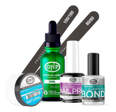Kit De Uñas Acrílicas Gnp Polvo 15gr Limas, Nail Prep, Bond