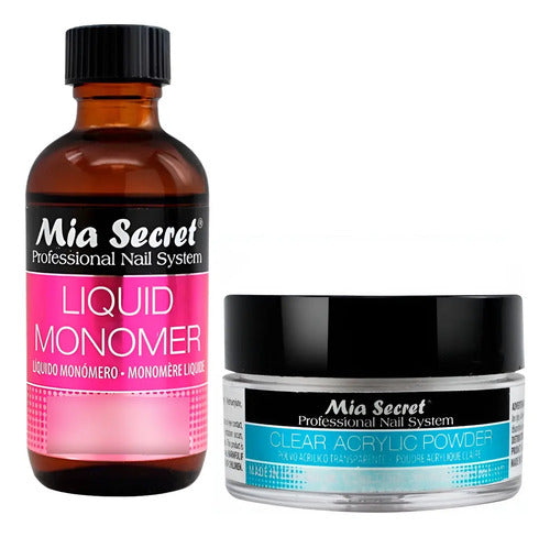 Mia Secret Liquido 59ml Y Polvo Acrilico Uñas 15gr. Nice