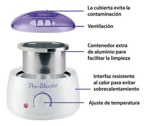 Calentador Electrico Para Cera Violeta 100w 500cc