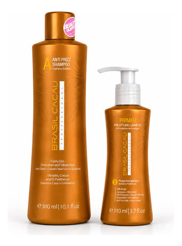Shampoo Y Primer Brasil Cacau Anti Frizz Protección Térmica