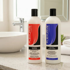 Shampoo Flexuave Tratante Sin Sal Y Bálsamo Revitalizante