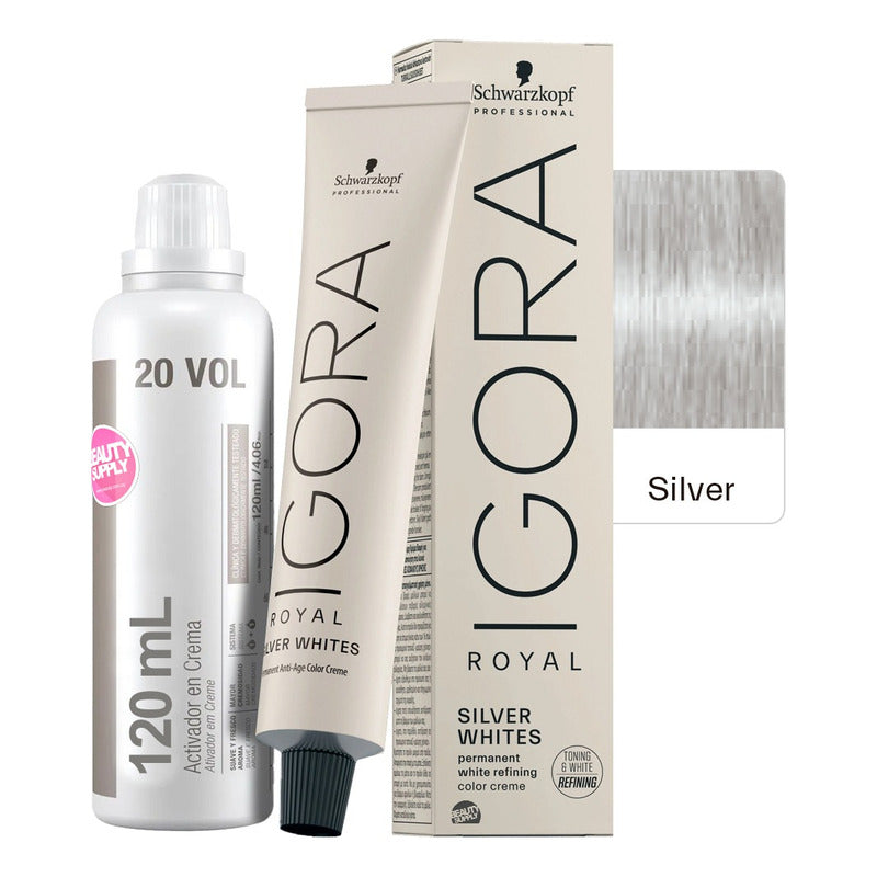 Kit Tinta Igora Royal Silver Whites Schwarzkopf Con Oxidante