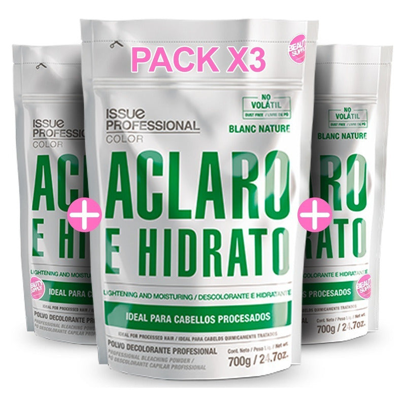 X3 Polvo Decolorante Issue Professional Blanc Nature 700gr. 1 Negro