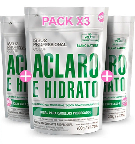 X3 Polvo Decolorante Issue Professional Blanc Nature 700gr. 1 Negro