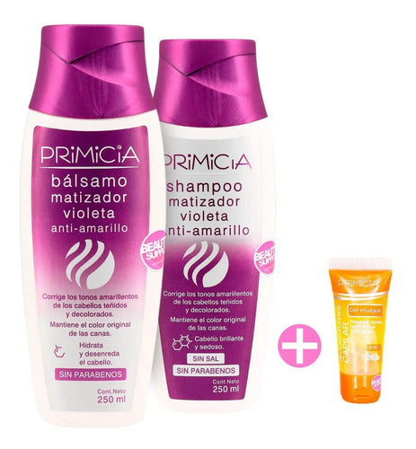 Shampoo Y Acondicionador Matizador Primicia 250ml Y Ampolla