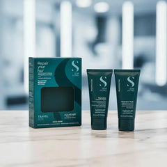 Kit Alfaparf Reparador Reconstructor Semi Di Lino Reconstruction Reparative Con Shampoo 60ml + Máscara 60ml. Ideal Para Cabello Dañado. Travel Size