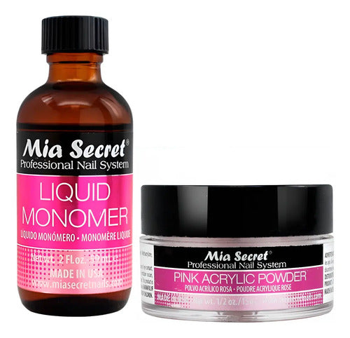 Mia Secret Liquido 59ml Y Polvo Acrilico Uñas 15gr. Nice