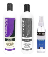 Shampoo Flexuave, Reparador Puntas Y Balsamo Revitalizante