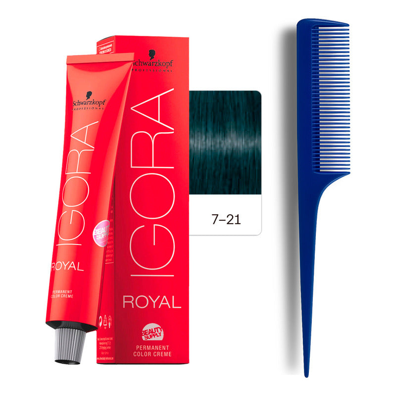 Tinta Igora Royal Schwarzkopf 60ml + Peine De Cola 7.21