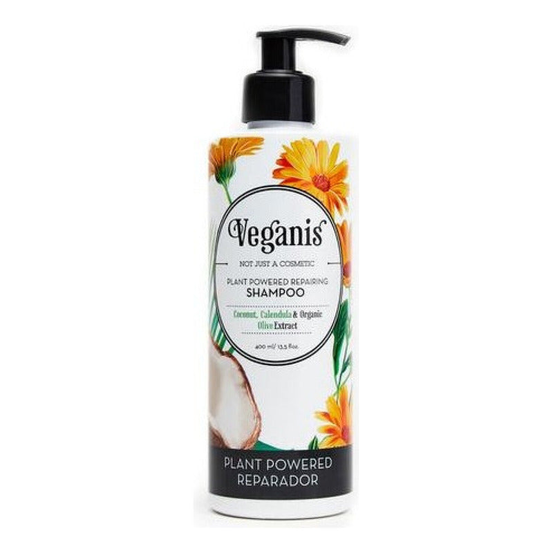 Shampoo Veganis 400ml Reparador Coco Caléndula Y Oliva