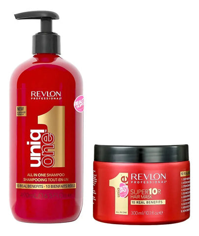 Kit Reparador De Cabello Revlon Uniq One Shampoo Ac+ Mascara Uniq One Original