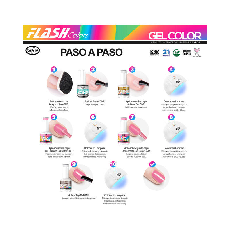 Combo De Esmaltes Semipermanente Gnp 21free Con Lámpara