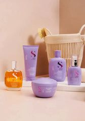 Kit Alfaparf Smooth Shampoo 250ml, Acondicionador 200ml Y Fluido 125ml Brillopara Cabellos Rebeldes