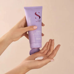 Kit Alfaparf Smooth Shampoo 250ml, Acondicionador 200ml Y Fluido 125ml Brillopara Cabellos Rebeldes
