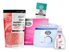 Kit Depilación Español Gnp Cera Perlas, Olla, Bandas, Aceite