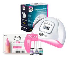 Soft Gel Tips Gnp + Lampara Led, Pegamento, Bond Y Nail Prep