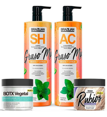 Set Shampoo Y Acondicionador Brazilian Grasos Con Botox