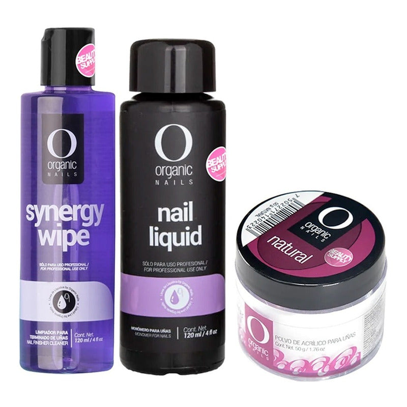 Kit Para Uñas Acrilicas Organic Nails, Con Limpiador Synergy