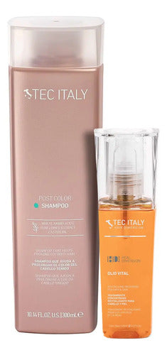 Kit Shampoo Tec Italy Post Color Y Tratamiento Olio Vital