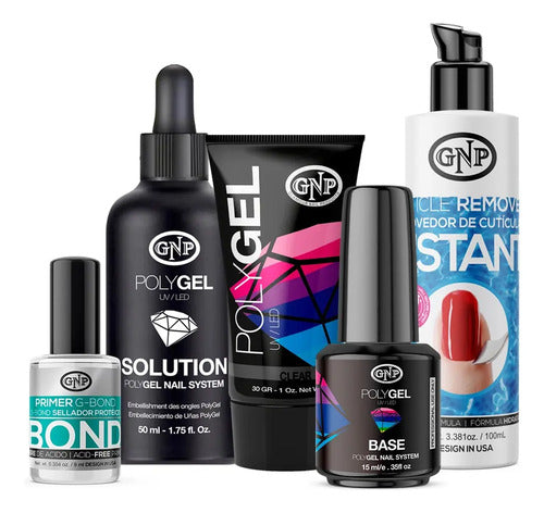 Kit Uñas En Polygel Gnp De 5 Piezas Con Removedor Cutículas
