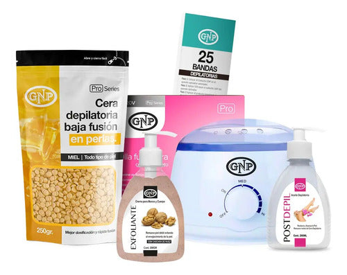 Kit De Cera Depilatoria En Perlas Gnp Con Olla Y Exfoliante