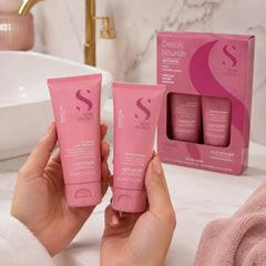 Kit Alfaparf Hidratante Nutritivo Semi Di Lino Moisture Nutritive Con Shampoo 60ml + Máscara 60ml. Ideal Para Cabello Seco. Travel Size