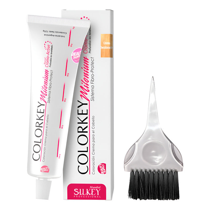Kit Tinta Silkey Colorkey Milenium 120g + Pincel De Tinta Crema Decolorante
