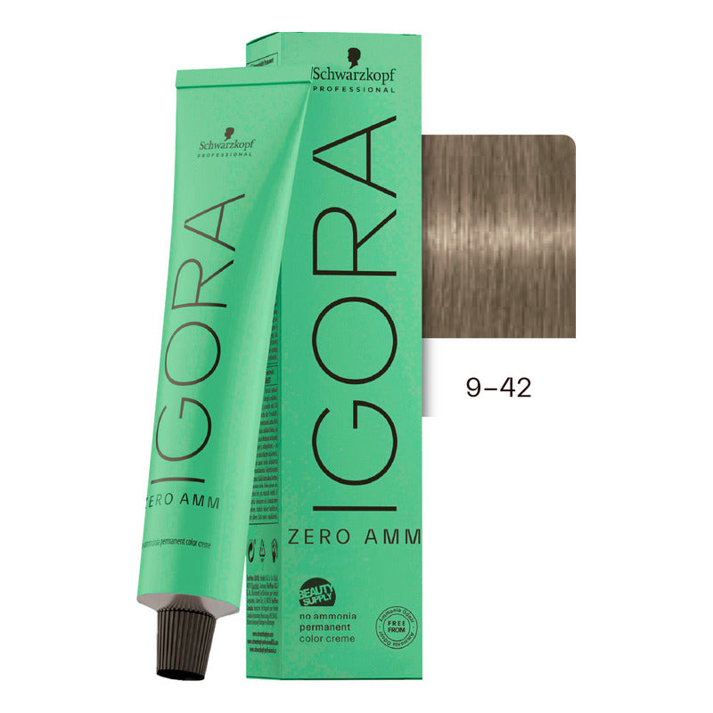 Tinta Igora Schwarzkopf Zero Amm 9-42, Sin Amoníaco