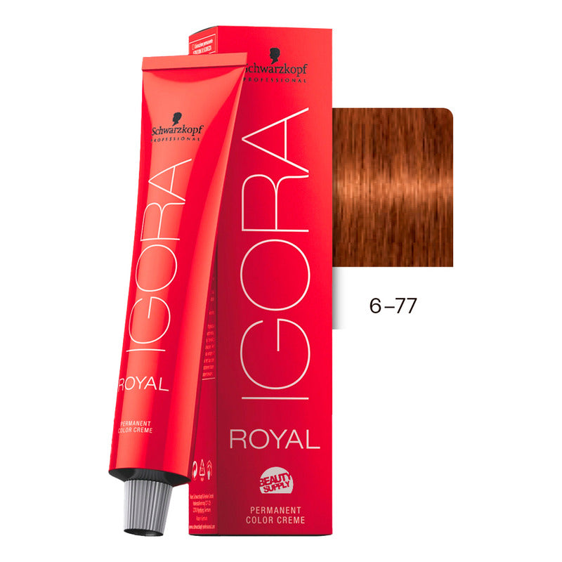 Tinta Igora Royal Schwarzkopf 6-77 6-77 Rubio Oscuro Cobrizo Intenso
