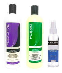 Shampoo Flexuave, Reparador Puntas Y Balsamo Revitalizante